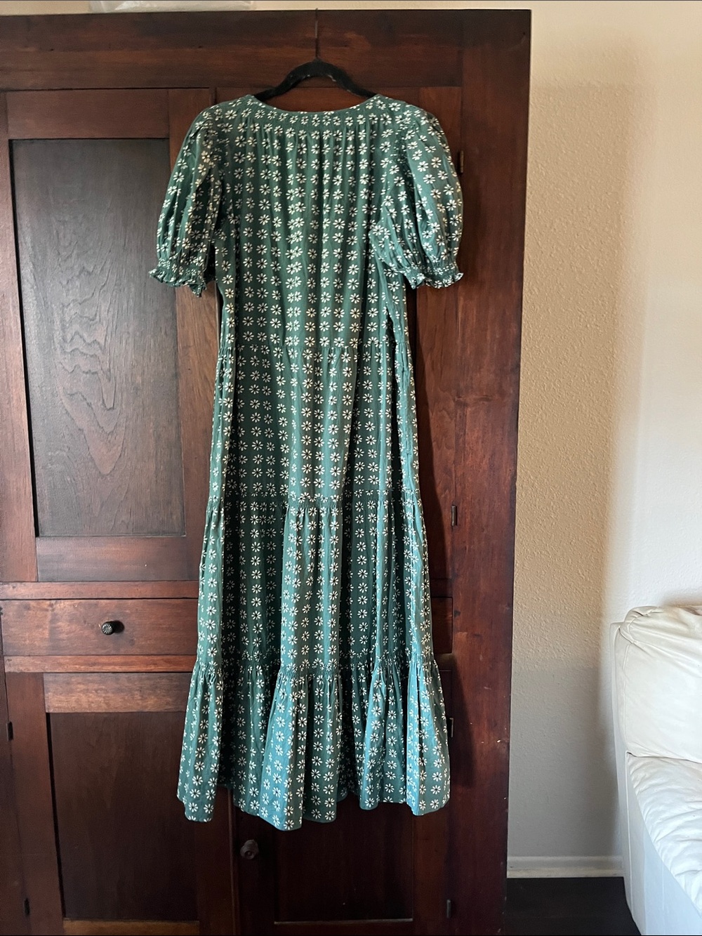 The GREAT - The Dakota Pam Leaf Bandana Floral Tiered Maxi Dress in S/M 2 - Picture 5 of 6
